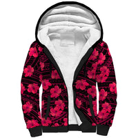 Polynesian Pride Hawaii Style With Hibiscus Sherpa Hoodie Pink - Wonder Print Shop