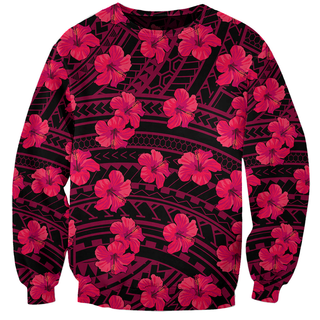 Polynesian Pride Hawaii Style With Hibiscus Sweatshirt Pink - Wonder Print Shop