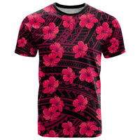 Polynesian Hawaii Style With Hibiscus T Shirt Pink - Wonder Print Shop