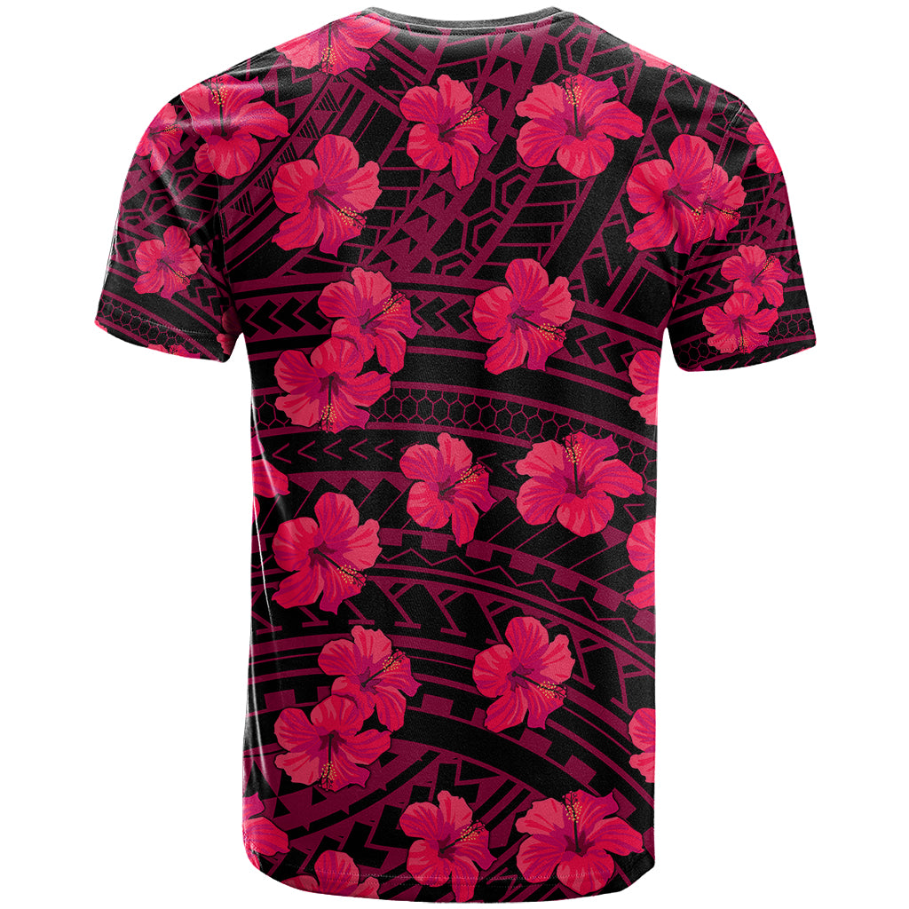 Polynesian Hawaii Style With Hibiscus T Shirt Pink - Wonder Print Shop