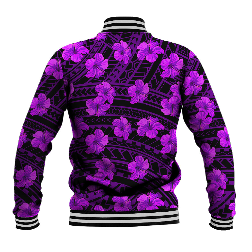 Polynesian Pride Hawaii Style With Hibiscus Baseball Jacket Purple LT9 - Wonder Print Shop