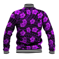 Polynesian Pride Hawaii Style With Hibiscus Baseball Jacket Purple LT9 - Wonder Print Shop