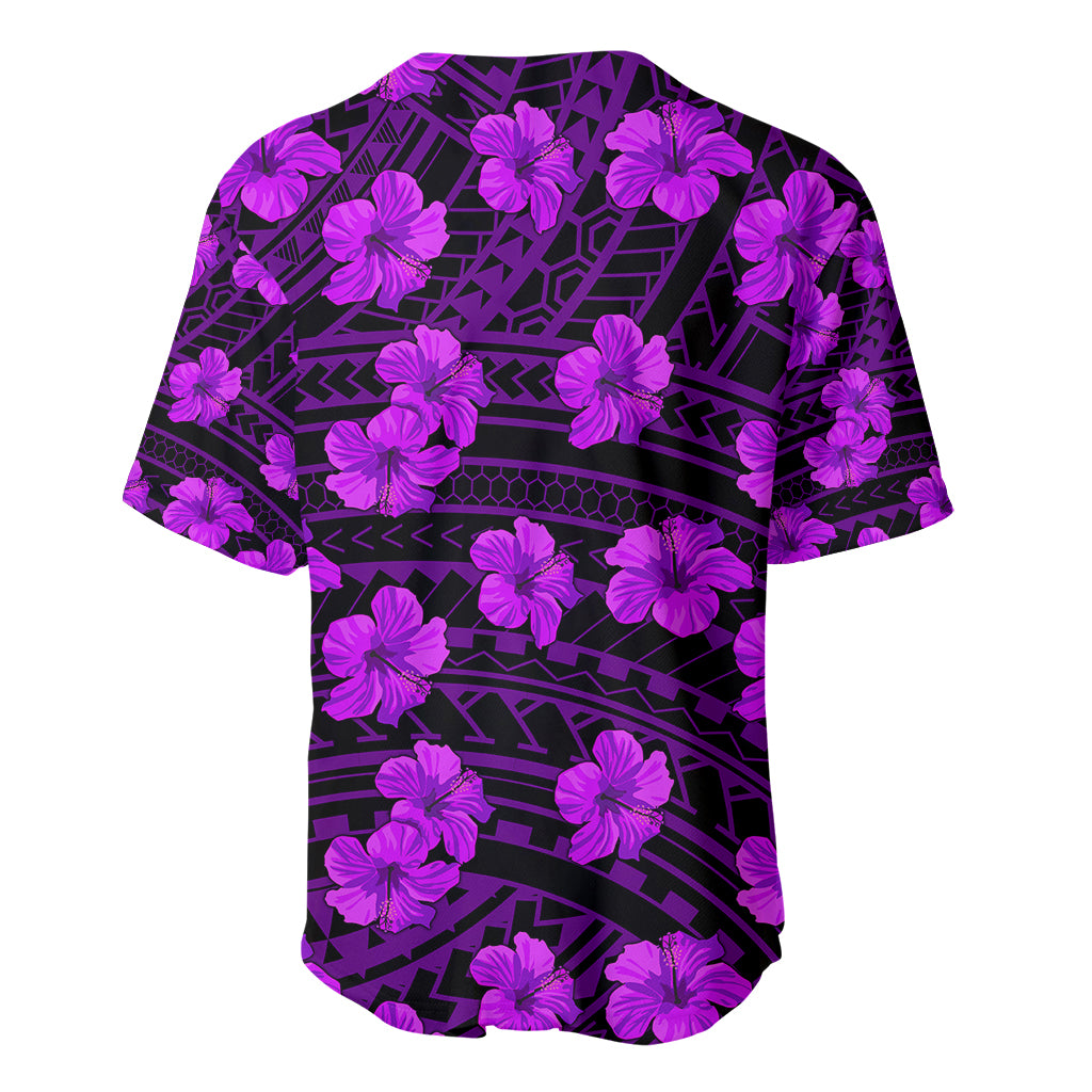 Polynesian Pride Hawaii Style With Hibiscus Baseball Jersey Purple LT9 - Wonder Print Shop