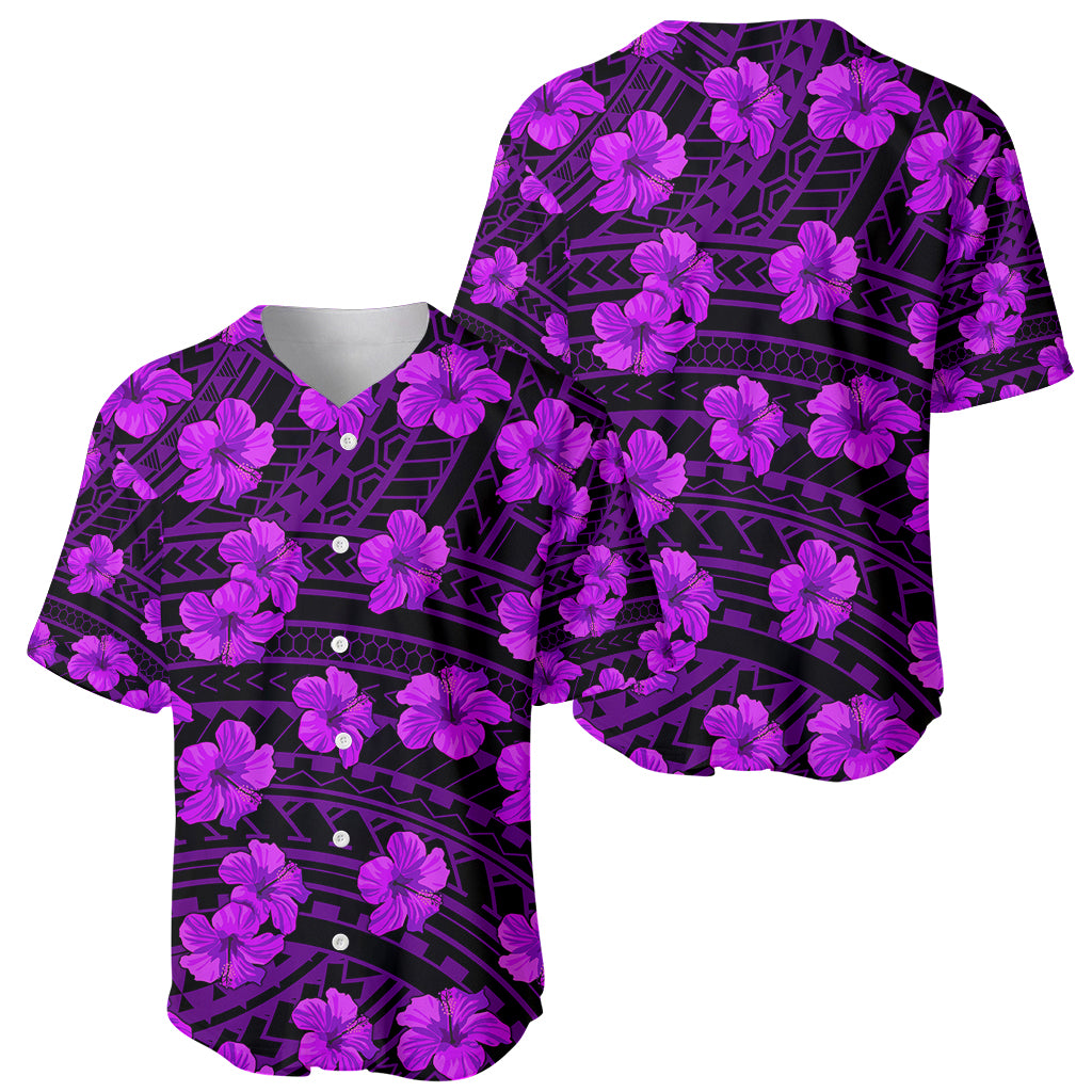 Polynesian Pride Hawaii Style With Hibiscus Baseball Jersey Purple LT9 - Wonder Print Shop