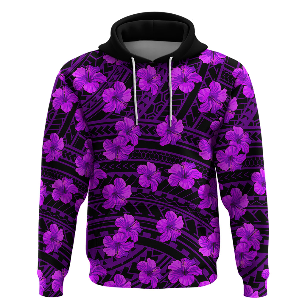 Polynesian Pride Hawaii Style With Hibiscus Hoodie Purple - Wonder Print Shop