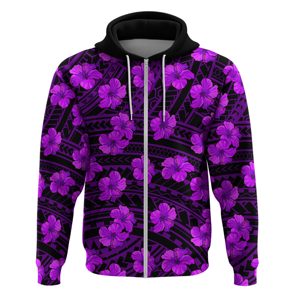 Polynesian Pride Hawaii Style With Hibiscus Hoodie Purple - Wonder Print Shop