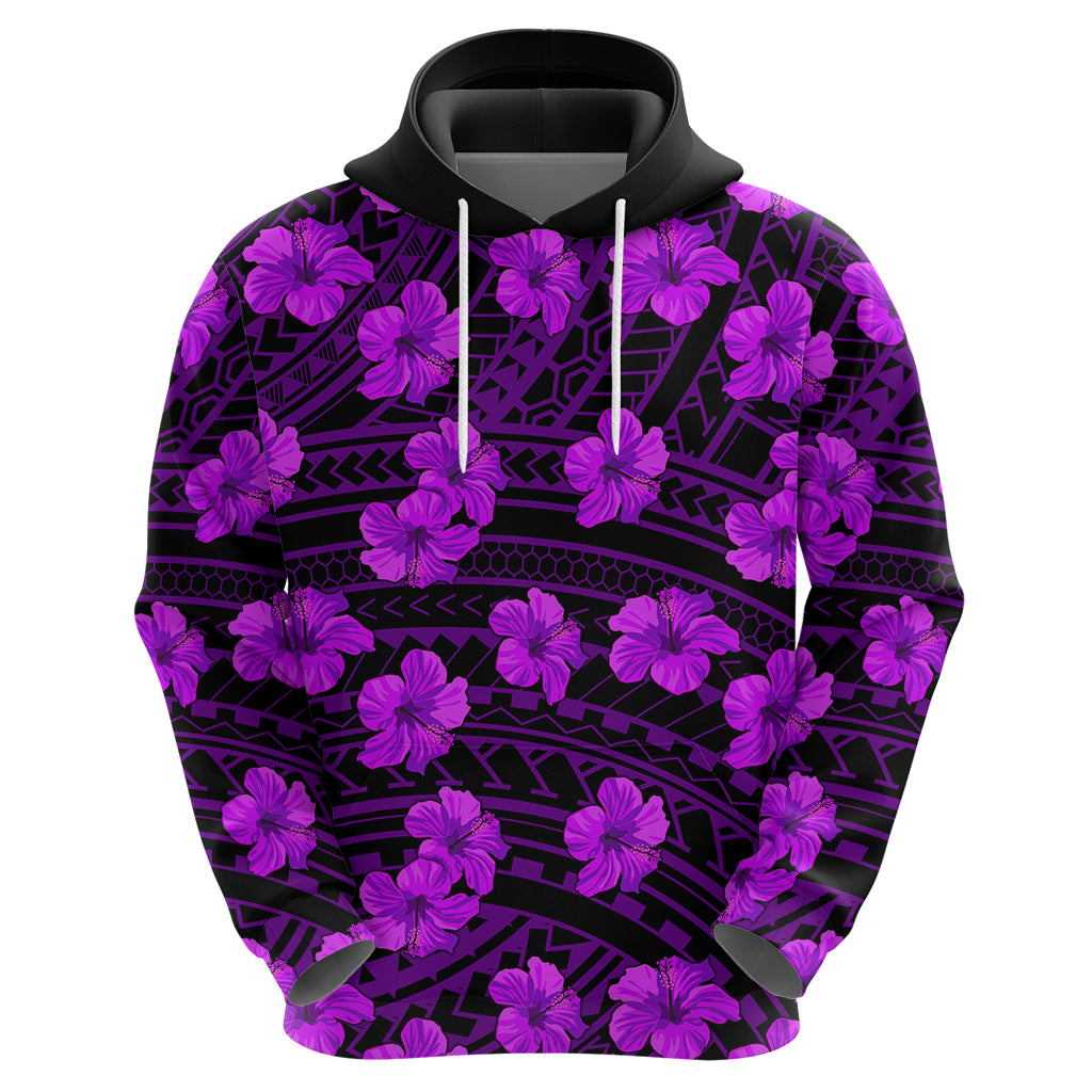 Polynesian Pride Hawaii Style With Hibiscus Hoodie Purple - Wonder Print Shop