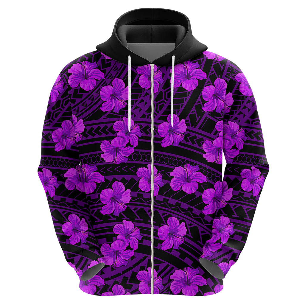 Polynesian Pride Hawaii Style With Hibiscus Hoodie Purple - Wonder Print Shop