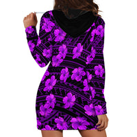 Polynesian Pride Hawaii Style With Hibiscus Hoodie Dress Purple - Wonder Print Shop