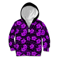 Polynesian Pride Hawaii Style With Hibiscus Kid Hoodie Purple - Wonder Print Shop