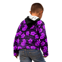 Polynesian Pride Hawaii Style With Hibiscus Kid Hoodie Purple - Wonder Print Shop