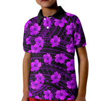 Polynesian Pride Hawaii Style With Hibiscus Polo Shirt for Kid Purple - Wonder Print Shop