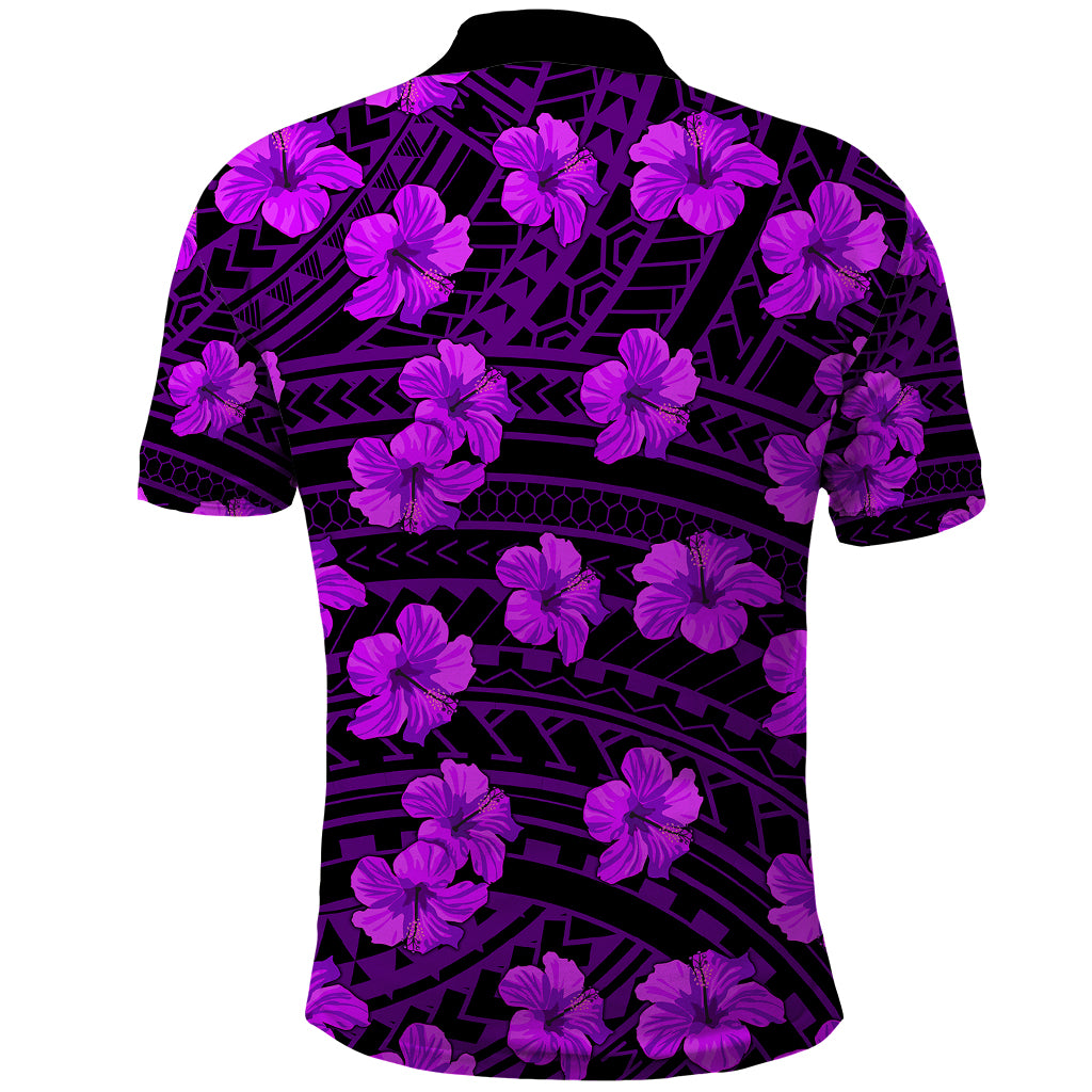 Polynesian Pride Hawaii Style With Hibiscus Polo Shirt Purple - Wonder Print Shop