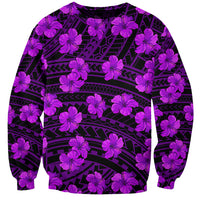 Polynesian Pride Hawaii Style With Hibiscus Sweatshirt Purple - Wonder Print Shop