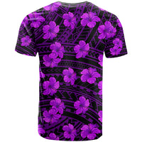 Polynesian Hawaii Style With Hibiscus T Shirt Purple - Wonder Print Shop