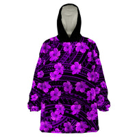 Polynesian Pride Hawaii Style With Hibiscus Wearable Blanket Hoodie Purple - Wonder Print Shop