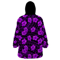 Polynesian Pride Hawaii Style With Hibiscus Wearable Blanket Hoodie Purple - Wonder Print Shop