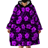 Polynesian Pride Hawaii Style With Hibiscus Wearable Blanket Hoodie Purple - Wonder Print Shop