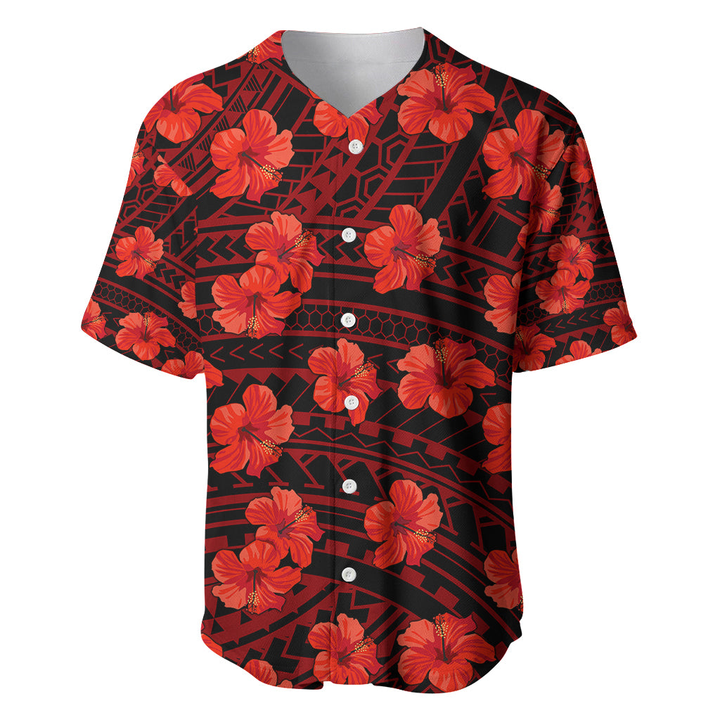 Polynesian Pride Hawaii Style With Hibiscus Baseball Jersey Red LT9 - Wonder Print Shop