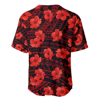 Polynesian Pride Hawaii Style With Hibiscus Baseball Jersey Red LT9 - Wonder Print Shop