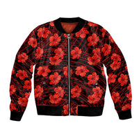 Polynesian Pride Hawaii Style With Hibiscus Bomber Jacket Red LT9 - Wonder Print Shop