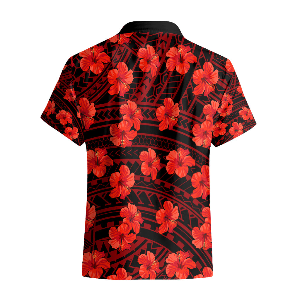 Polynesian Pride Hawaii Style With Hibiscus Hawaiian Shirt Red - Wonder Print Shop