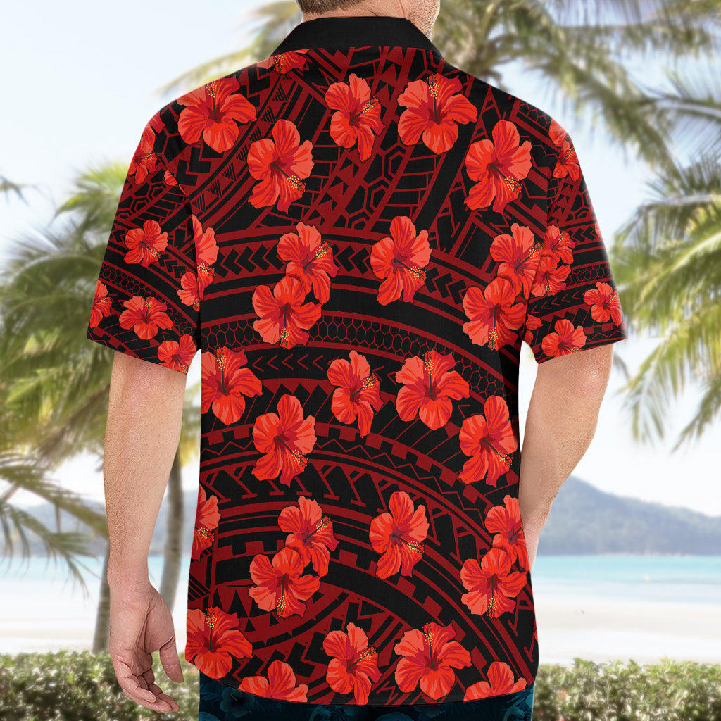 Polynesian Pride Hawaii Style With Hibiscus Hawaiian Shirt Red - Wonder Print Shop