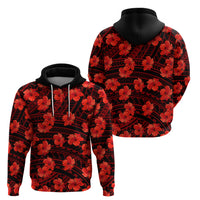 Polynesian Pride Hawaii Style With Hibiscus Hoodie Red - Wonder Print Shop