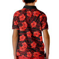 Polynesian Pride Hawaii Style With Hibiscus Polo Shirt for Kid Red - Wonder Print Shop