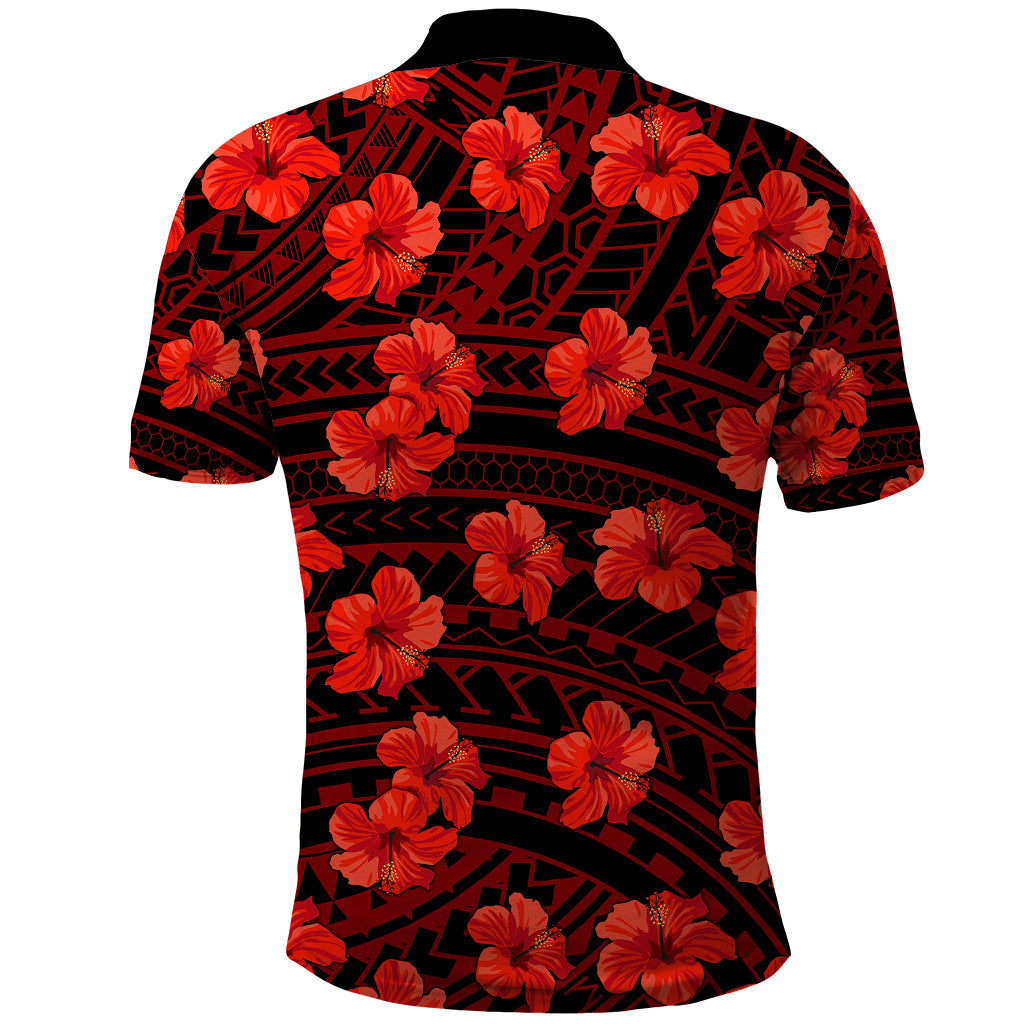 Polynesian Pride Hawaii Style With Hibiscus Polo Shirt Red - Wonder Print Shop