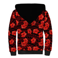 Polynesian Pride Hawaii Style With Hibiscus Sherpa Hoodie Red - Wonder Print Shop