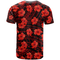 Polynesian Hawaii Style With Hibiscus T Shirt Red - Wonder Print Shop