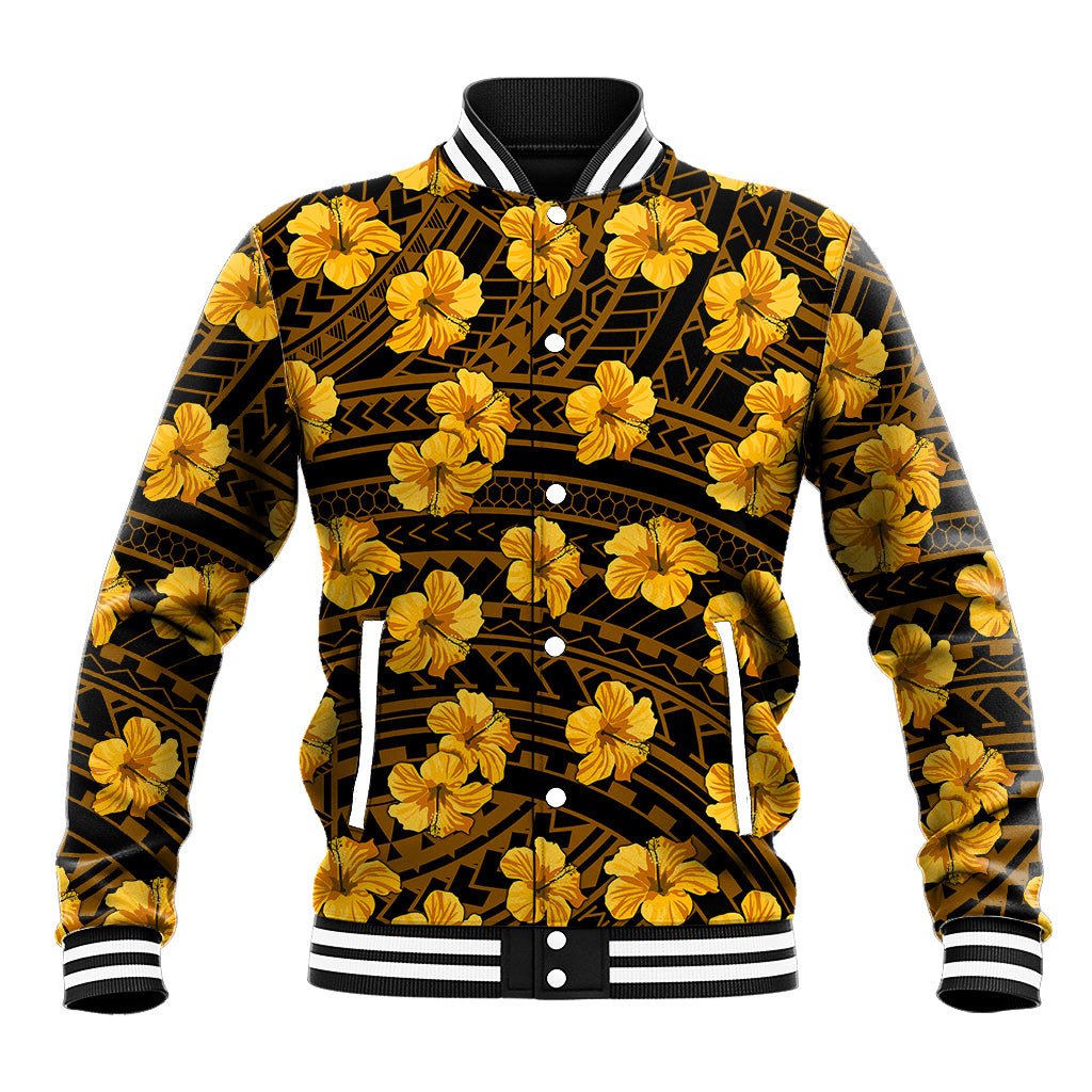 Polynesian Pride Hawaii Style With Hibiscus Baseball Jacket Yellow LT9 - Wonder Print Shop
