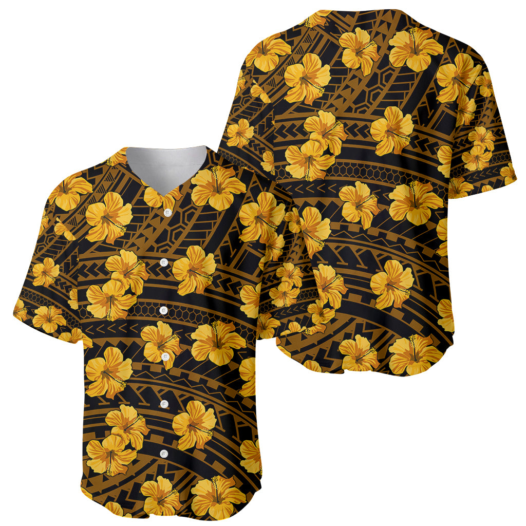 Polynesian Pride Hawaii Style With Hibiscus Baseball Jersey Yellow LT9 - Wonder Print Shop