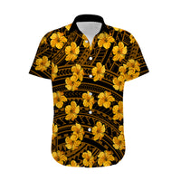 Polynesian Pride Hawaii Style With Hibiscus Hawaiian Shirt Yellow - Wonder Print Shop