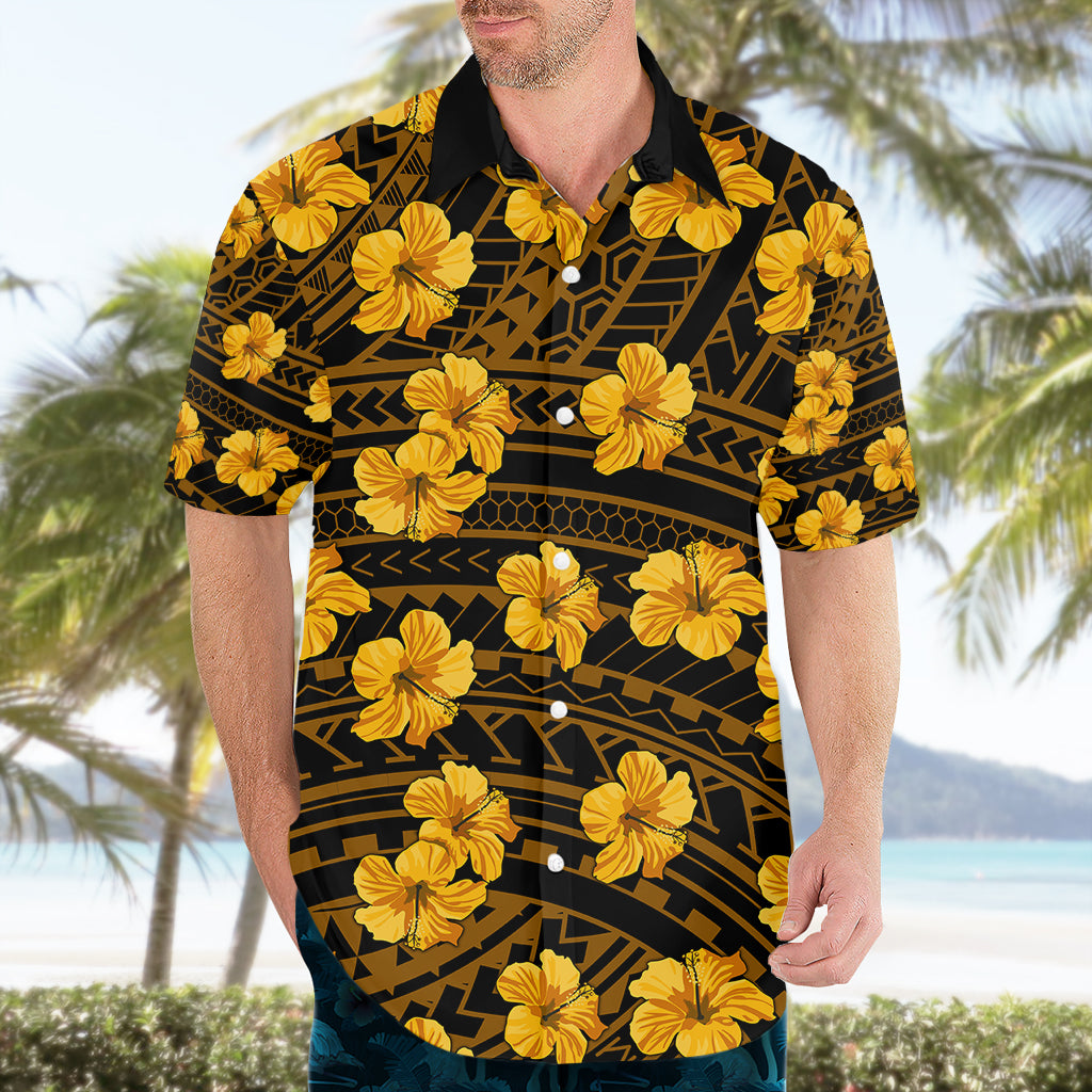 Polynesian Pride Hawaii Style With Hibiscus Hawaiian Shirt Yellow - Wonder Print Shop
