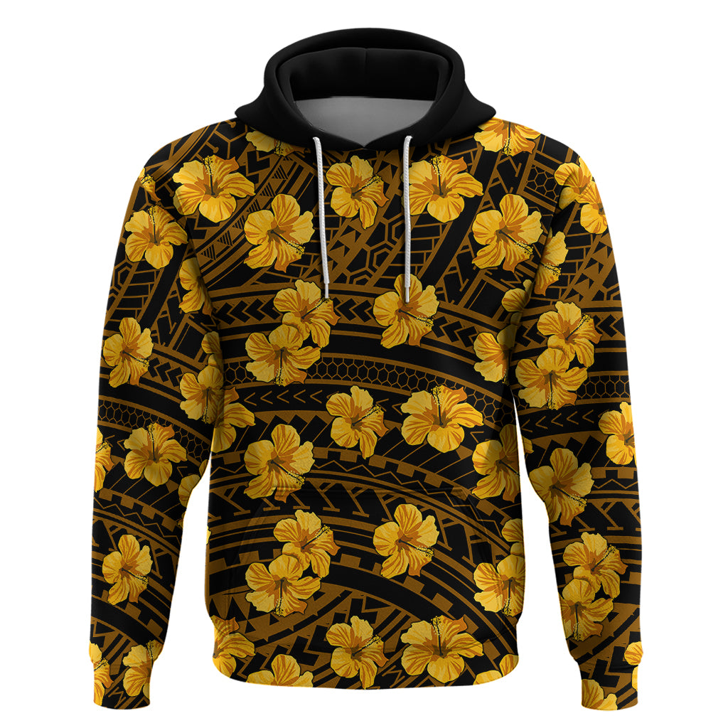 Polynesian Pride Hawaii Style With Hibiscus Hoodie Yellow - Wonder Print Shop