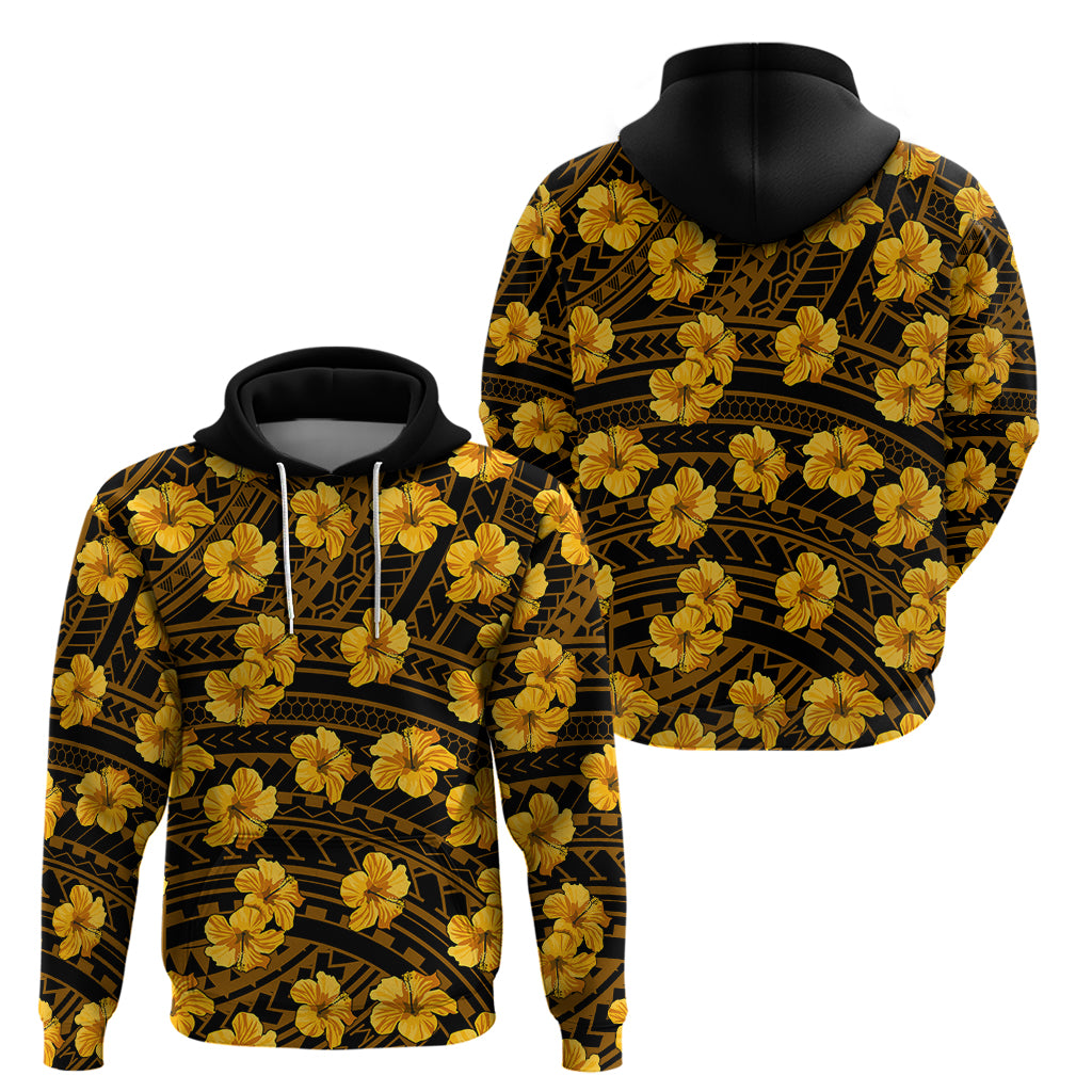 Polynesian Pride Hawaii Style With Hibiscus Hoodie Yellow - Wonder Print Shop