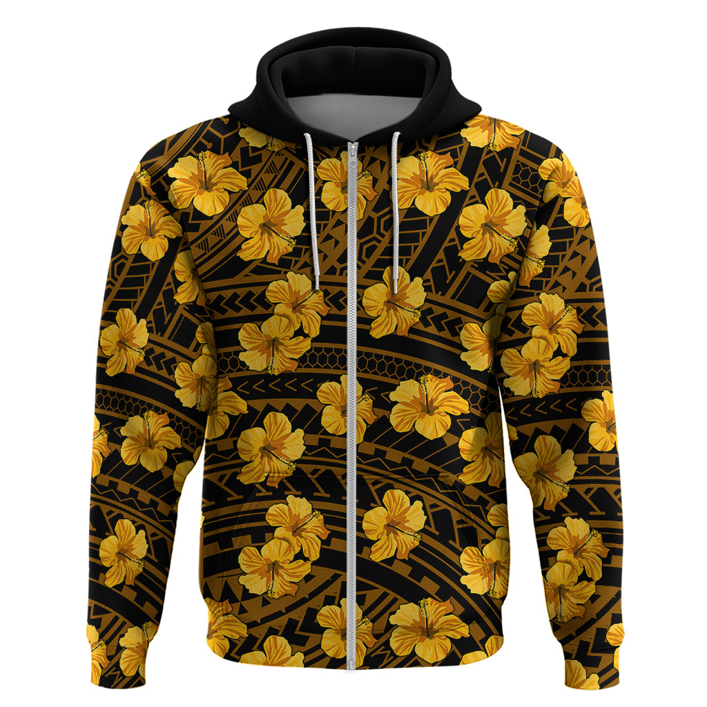 Polynesian Pride Hawaii Style With Hibiscus Hoodie Yellow - Wonder Print Shop