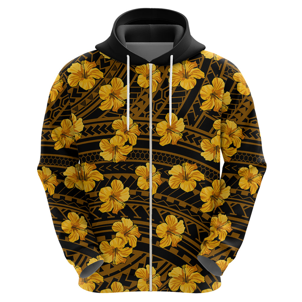 Polynesian Pride Hawaii Style With Hibiscus Hoodie Yellow - Wonder Print Shop