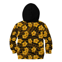 Polynesian Pride Hawaii Style With Hibiscus Kid Hoodie Yellow - Wonder Print Shop