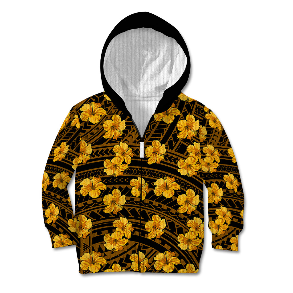 Polynesian Pride Hawaii Style With Hibiscus Kid Hoodie Yellow - Wonder Print Shop