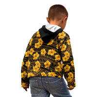 Polynesian Pride Hawaii Style With Hibiscus Kid Hoodie Yellow - Wonder Print Shop