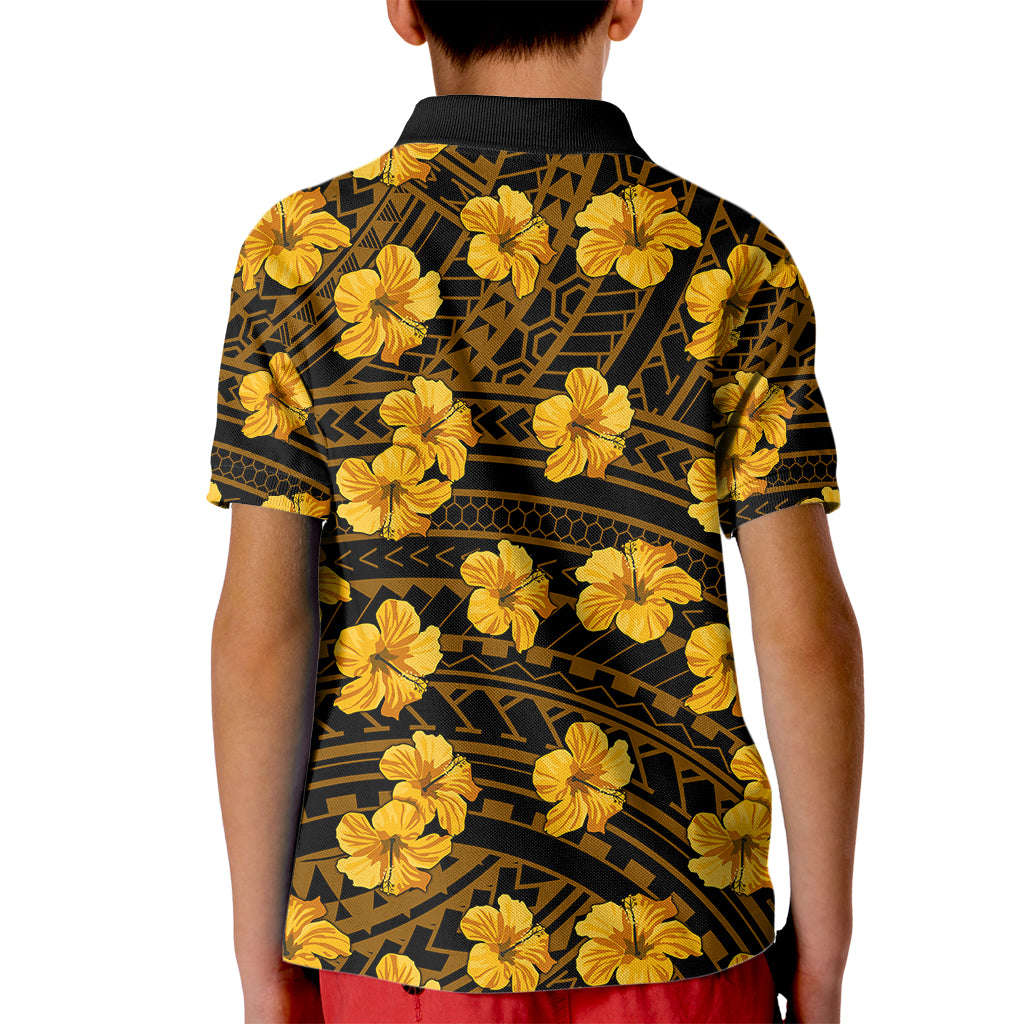 Polynesian Pride Hawaii Style With Hibiscus Polo Shirt for Kid Yellow - Wonder Print Shop