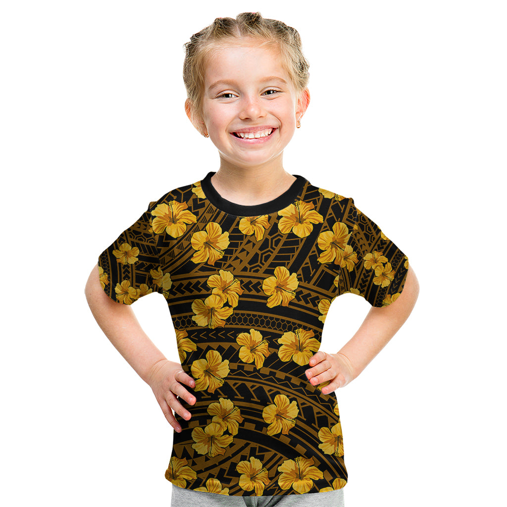 Polynesian Pride Hawaii Style With Hibiscus Kid T Shirt Yellow - Wonder Print Shop