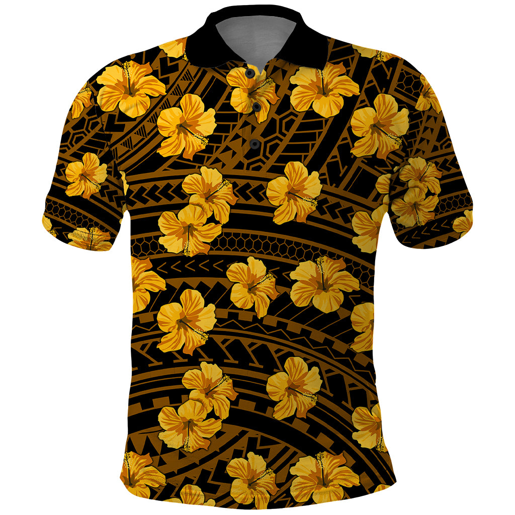 Polynesian Pride Hawaii Style With Hibiscus Polo Shirt Yellow - Wonder Print Shop