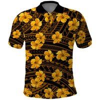 Polynesian Pride Hawaii Style With Hibiscus Polo Shirt Yellow - Wonder Print Shop