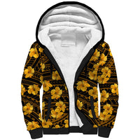 Polynesian Pride Hawaii Style With Hibiscus Sherpa Hoodie Yellow - Wonder Print Shop
