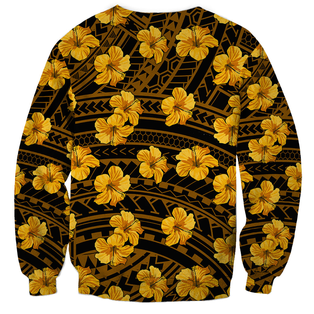 Polynesian Pride Hawaii Style With Hibiscus Sweatshirt Yellow - Wonder Print Shop