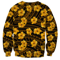 Polynesian Pride Hawaii Style With Hibiscus Sweatshirt Yellow - Wonder Print Shop